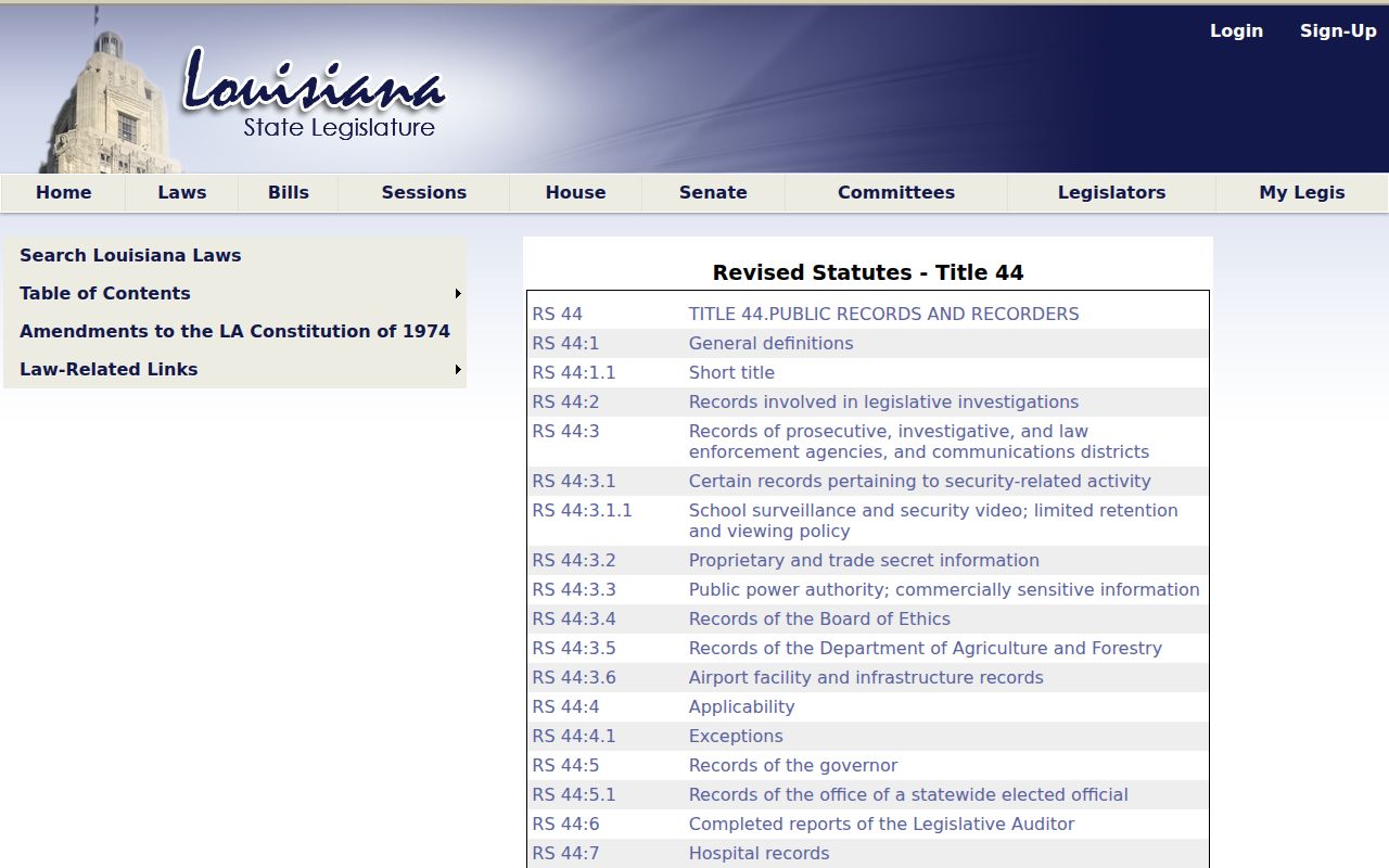 DeSoto Parish arrest history Louisiana public records law