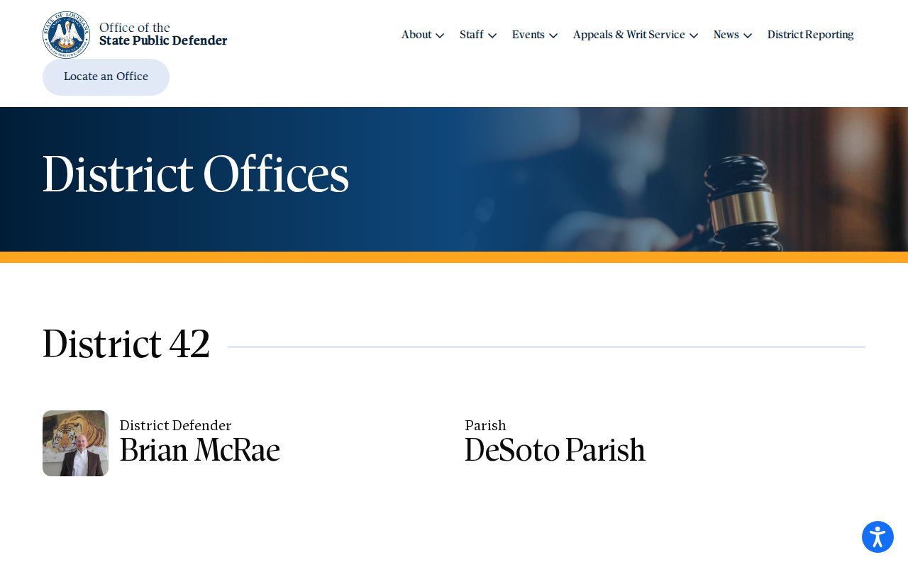 District 42 public defense source for DeSoto Parish criminal court cases