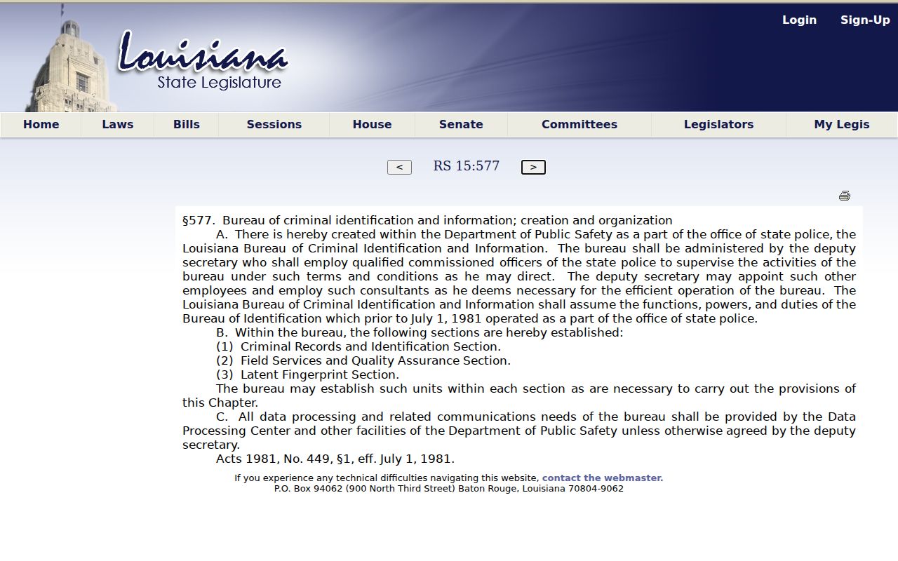 DeSoto Parish registry check LBCII law