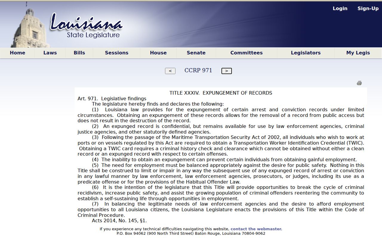 Louisiana Code of Criminal Procedure article 971